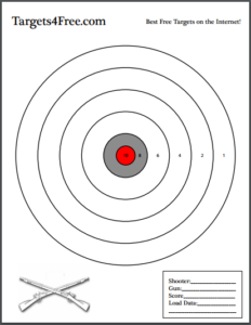Bulls Eye Circle Shooting Target (with Scoring) Targets4Free