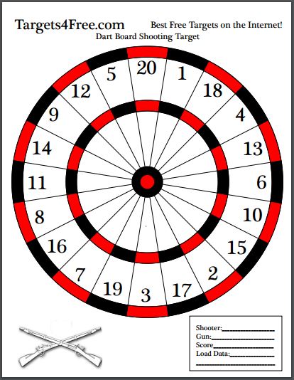 Dart Board Shooting Target Red and Black by Targets4Free