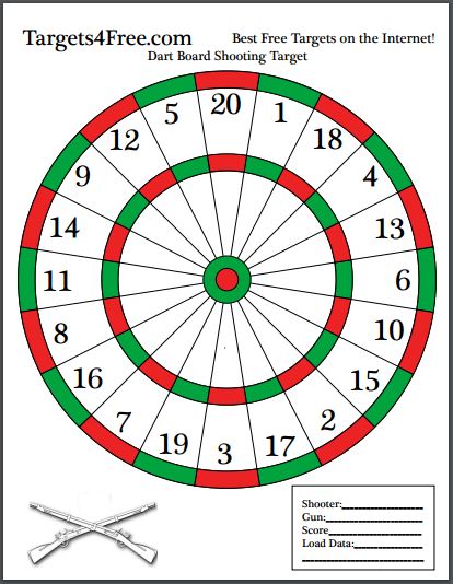 Dart Board Shooting Target Red and Green by Targets4Free