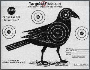 Crow Target Silhouette JC Higgins Targets Vintage Shooting Targets Preview Snip Targets4Free