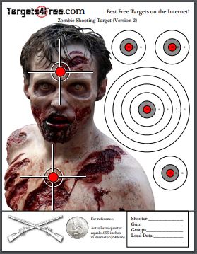 Printable Zombie Targets by Target4Free Preview Snip (Version 2)