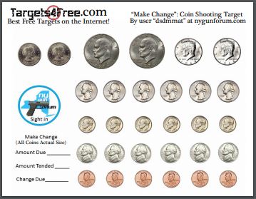 Make Change Coin Shooting Target by Targets4Free nygunforum dsdmmat