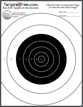 NRA B-16 Target Printable Free by Targets4Free preview snip