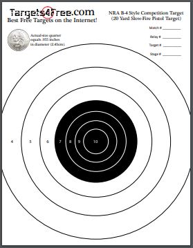 NRA B-4 Target Printable Free Adapted By Targets4Free Preview Snip