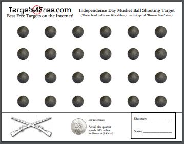 Fourth of July Musket Ball Shooting Target by Targets4Free