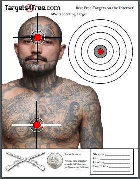 MS-13 Shooting Target by Targets4Free Printable Preview Snip