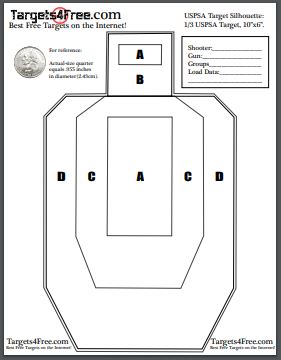 USPSA Target Silhouette Free Printable Targets by Targets4Free preview snip