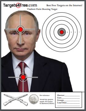 Vladimir Putin Shooting Target by Targets4Free Preview Snip